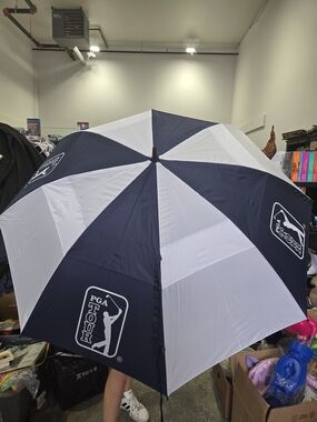 PGA Tour Navy and White Golf Umbrella